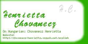 henrietta chovanecz business card